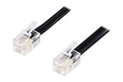 Netwerk - kabel - Deltaco IMP DEL-160M - phone cable - 10 m - black - Zwart - 10 meter - DEL-160M