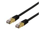 Netwerk - kabel - Deltaco SFTP-61SAH - patch cable - 1 m - black - Zwart - 1meter - SFTP-61SAH