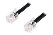 Netwerk - kabel - Deltaco phone cable - 5 m - black - Zwart - 5m - DEL-156-B