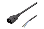 Voedingskabel (intern) - Deltaco - power cable - IEC 60320 C14 to bare wire - 2 m - DEL-109UC
