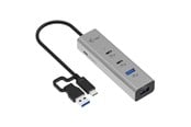 USB hub - I-Tec Universal Charging Metal HUB 2xUSB-C + 2x USB-A Port + Power Delivery 85W USB hub - 4 - Zilver - CAHUBMETAL2A2CPD
