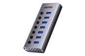 USB hub - Unitek H1314A - hub - 7-in-1 individual switches - 7 ports USB hub - 7 - USB 3.2 - Grijs - H1314A01-EU