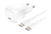 Mobiel - Adapters & Opladers - Belkin BoostCharge power adapter - compact - 24 pin USB-C - 20 Watt - with USB-C cable (1m) - WCA009KQ1MWH-B6
