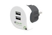 Voedingskabel (extern) - Q2Power 2-Port 24W USB-A Vægoplader - 3,300100