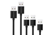 USB-kabel - RAVPower 5 x USB 2.0 to Micro USB Cables (0.3 m + 2 x 0.9 m + 1.8 m + 3.0 m) Black - RP-LC04B