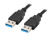 USB-kabel - Lanberg - USB cable - USB Type A to USB Type A - 1 m - CA-USBA-30CU-0010-BK