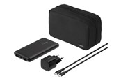 Powerbank - Belkin BoostCharge power bank - + AC power adapter - 24 pin USB-C 2 x USB - with zippered pouch case Powerbank - Zwart - 10000 mAh - BU041KQBK