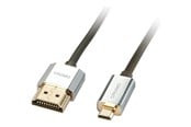 Beelscherm- en tv-kabel - Lindy CROMO Slim High Speed HDMI to micro HDMI Cable with Ethernet - 41680