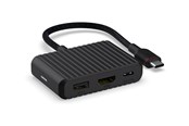 Docking station - Unisynk 3 Port USB-C Hub V2 4K 60Hz 100W - Black - 10383