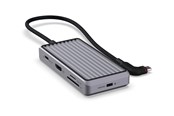 Docking station - Unisynk 8 Port USB-C Hub V2 4K 60 HZ 100QW - Grey - 10386