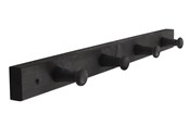 Deurbeugels en scharnieren - Home>it Coat rack 4 hooks pine wood black RETRO - 12303