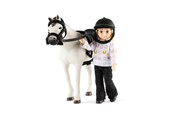 Dolls & Accessories - Lundby pigerytter m/hest & hjelm aftageligt tøj - 18240