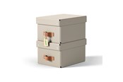 Archivering & Opslag - Leitz Puro Opbergdoos met deksel, klein, 7L, 100% gerecycled karton, set van 2, Beige - 61470012