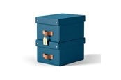 Archivering & Opslag - Leitz Puro Opbergdoos met deksel, klein, 7L, 100% gerecycled karton, set van 2, Donkerblauw - 61470068