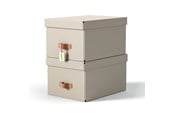 Archivering & Opslag - Leitz Puro Opbergdoos met deksel, medium, 17L, 100% gerecycled karton, set van 2, Beige - 61490012