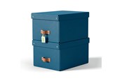 Archivering & Opslag - Leitz  Puro Opbergdoos met deksel, medium, 17L, 100% gerecycled karton, set van 2, Donkerblauw - 61490068