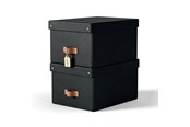 Archivering & Opslag - Leitz Puro Opbergdoos met deksel, medium, 17L, 100% gerecycled karton, set van 2, Zwart - 61490095