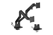 Monitorbevestiging - DUTZO Monitor arm voor 2 monitor (24" - 45") - Heavy Duty Deluxe met USB A & C-poorten - Zwart - MMHDDLX-2B