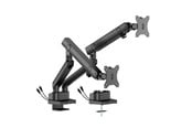 Monitorbevestiging - DUTZO Monitor arm voor 2 monitor (17"-35") - Pro+ editie 1 x USB A & 1 x USB C (Grijs / Zwart) - MMAPROUP-2B