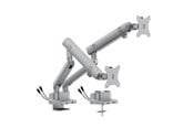 Monitorbevestiging - DUTZO Monitor arm voor 2 monitor (17"-35") - Pro+ editie 1 x USB A & 1 x USB C (Wit) - MMAPROUP-2W