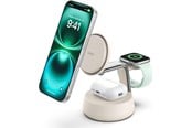 Mobiel - Adapters & Opladers - Belkin UltraCharge Pro 25w Qi2 3in1 Magnetic Charger Sand - WIZ040KQSD