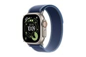 Smartwatch, Sporthorloge en Activity Tracker - Apple Watch Ultra 3 GPS + Cellular 49mm Natural Titanium Case with Blue/Bright Blue Trail Loop - S/M - MEWR4DH/A