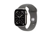 Smartwatch, Sporthorloge en Activity Tracker - Apple Watch Series 11 GPS + Cellular 46mm Natural Titanium Case with Stone Grey Sport Band - M/L - MFCX4QN/A