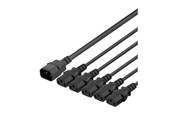 Voedingskabel (intern) - Deltaco - power splitter - IEC 60320 C14 to power IEC 60320 C13 - 3 m - DEL-113E