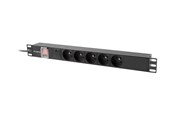 Voedingskabel (extern) - Lanberg - power distribution unit - 2500 Watt - PDU-05E-0200-IEC-BK