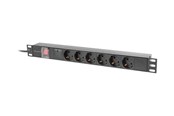 Voedingskabel (extern) - Lanberg - power distribution unit - 2500 Watt - PDU-06F-0200-IEC-BK