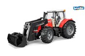 Speelgoedauto - Bruder Massey Ferguson 7624 tractor met voorlader speelgoed - BR3047