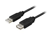 USB-kabel - Deltaco USB2-101S - USB extension cable - USB to USB - 10 cm - USB2-101S