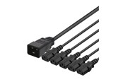 Voedingskabel (intern) - Deltaco DEL-113Q - power splitter - IEC 60320 C20 to power IEC 60320 C13 - 3 m - DEL-113Q