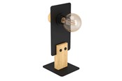 Lampen - EGLO BRAMERTON TAFEL E27 ZWART/HOUT FSC - 43754