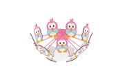 Lampen - EGLO VIKI 2 PLAFONDLAMP MET UILEN ROZE - 95637