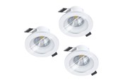 Lampen - EGLO SALABATE INGEBOUWD. SET Ø88 3X450LM 4000K DEMPER. IP44 WIT - 31866