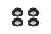 Lampen - EGLO MAZUBY 1 INGEBOUWD. SET Ø85 4X500LM 3000K DEMPER. IP44 ZWART - 31884