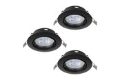 Lampen - EGLO MAZUBY INGEBOUWD. KIP SET Ø87 GU10 3X345LM ZWART - 31924