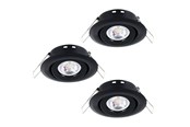 Lampen - EGLO SALICETO MINI-PUCK INGEBOUWD. KIP Ø77 3X350LM 3000K VOCHTIG. ZWART - 31929