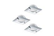 Lampen - EGLO PINEDA INGEBOUWD. SET 3X500LM 78X78 CHROOM - 95802