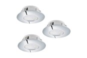 Lampen - EGLO PINEDA INGEBOUWD. SET 3X500LM Ø78 CHROOM - 95808