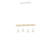 Lampen - EGLO TOWNSHEND LANGE TAFEL 4L WIT/HOUT - 33164