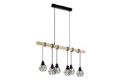 Lampen - EGLO TOWNSHEND 5 LANGE TAFEL 6L ZWART/HOUT - 43133