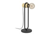 Lampen - EGLO CHIEVELEY TAFEL E27 H410 ZWART/NATUREL FSC - 43543