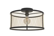 Lampen - EGLO DELLOW PLAFONDLAMP E27 Ø450 ZWART/MESSING - 43603