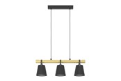 Lampen - EGLO BOYLE LANGE TAFEL 3XE27 L780 ZWART/NATUREL FSC - 43636