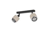 Lampen - EGLO ROSLEY SPOTRAIL L310 2XE14 ZWART/LINNEN - 43657