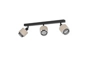 Lampen - EGLO ROSLEY SPOTRAIL L430 3XE14 ZWART/LINNEN - 43658