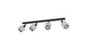 Lampen - EGLO ROSLEY SPOT RAIL L750 4XE14 ZWART/LINNEN - 43659