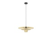 Lampen - EGLO LYDNEY HANGLAMP Ø570 E27 ZWART/BAMBOE - 44012